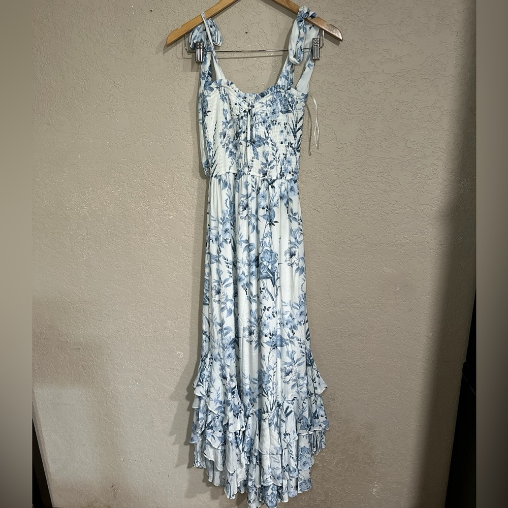 Yumi Kim | Trisha Dress In Lunar Garden Cyan Size: Medium - Picture 2 of 5